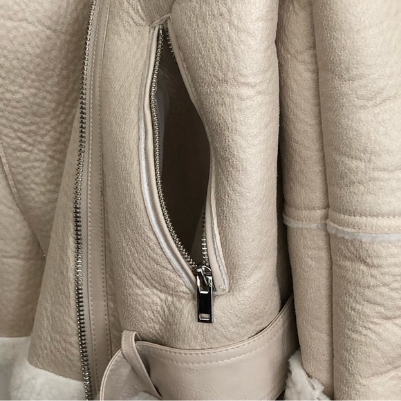 Primark Faux Leather Sherling Jacket/Coat Size Small - Picture 15 of 16